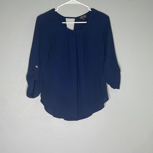 papermoon for stitchfix blue long sleeve blouse